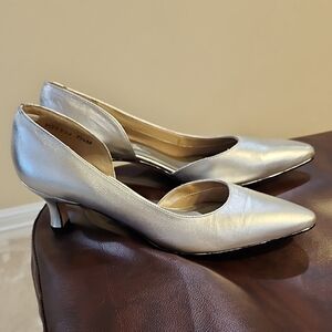 Ros Hommerson Silver Kitten Heel Shoes